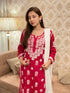 Miesha Iyer in Premium Hand Embroidery Chikankari Kurta Modal Cotton- Red